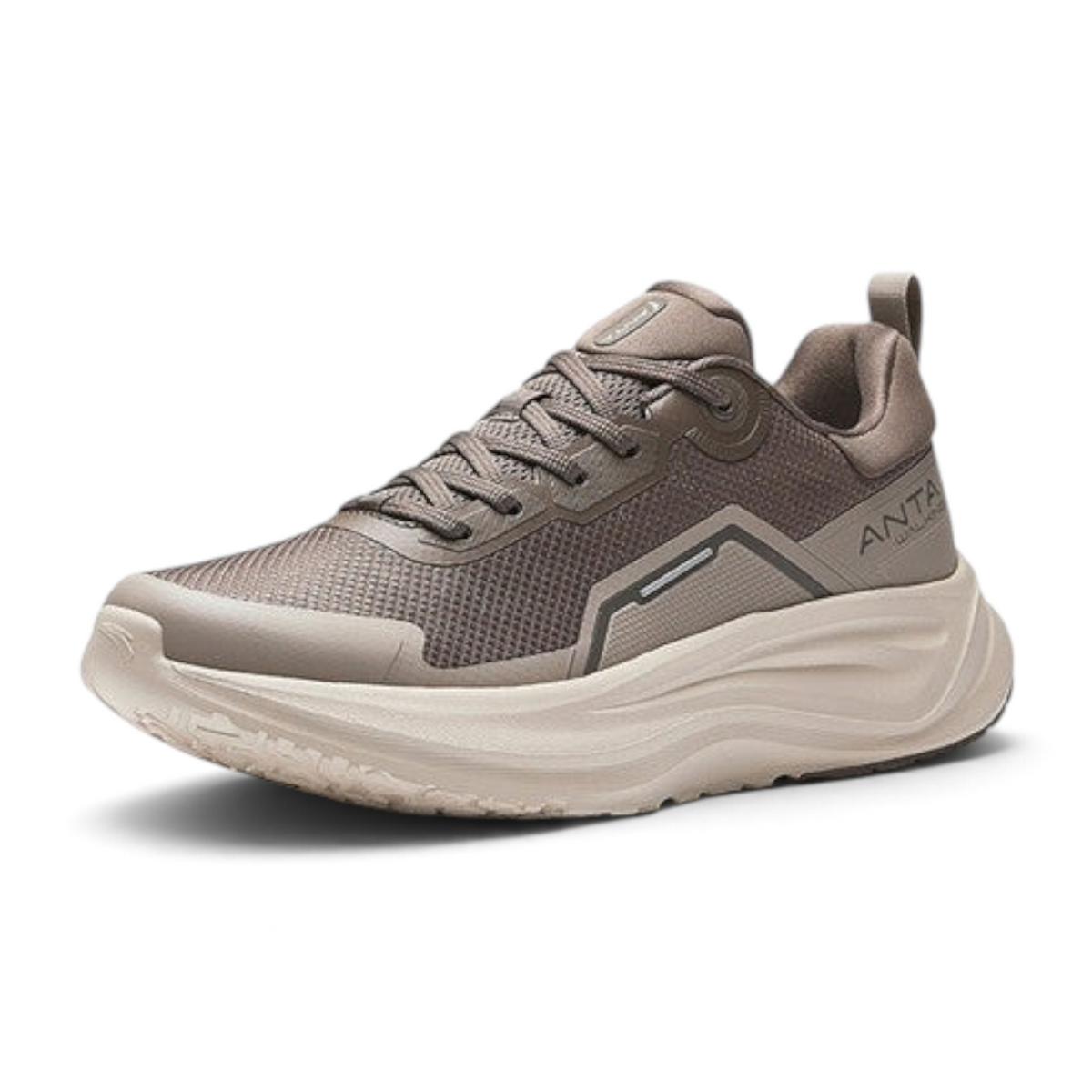 FRG SMILE men's casual sneakers in taupe with a breathable mesh upper and a chunky, supportive cushioned sole.