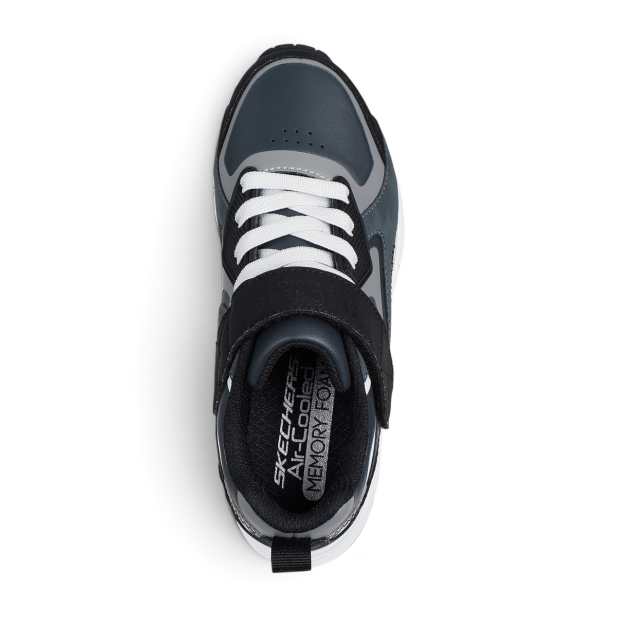 FRG SKECHERS Street Tres-Air Uno Vision-Airy sneaker in dark grey with white laces and Air-Cooled Memory Foam insole