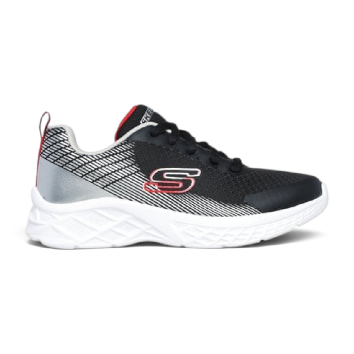 FRG Microspec II Vovrix lightweight black and silver athletic sneakers with red accents and machine washable design
