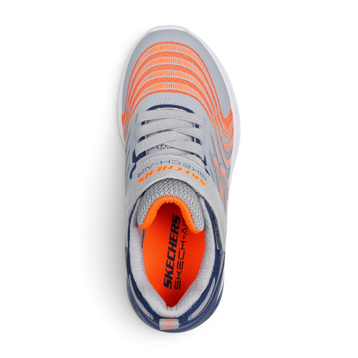 FRG SKECHERS Street Tres-Air Uno Vision-Airy sneakers in grey and orange with a top-down view