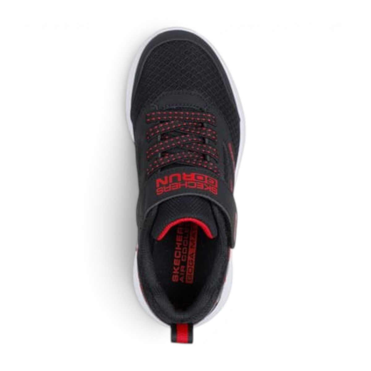 FRG Skechers GO RUN Elevate Astonishing Speed black and red mesh running shoe with adjustable instep strap