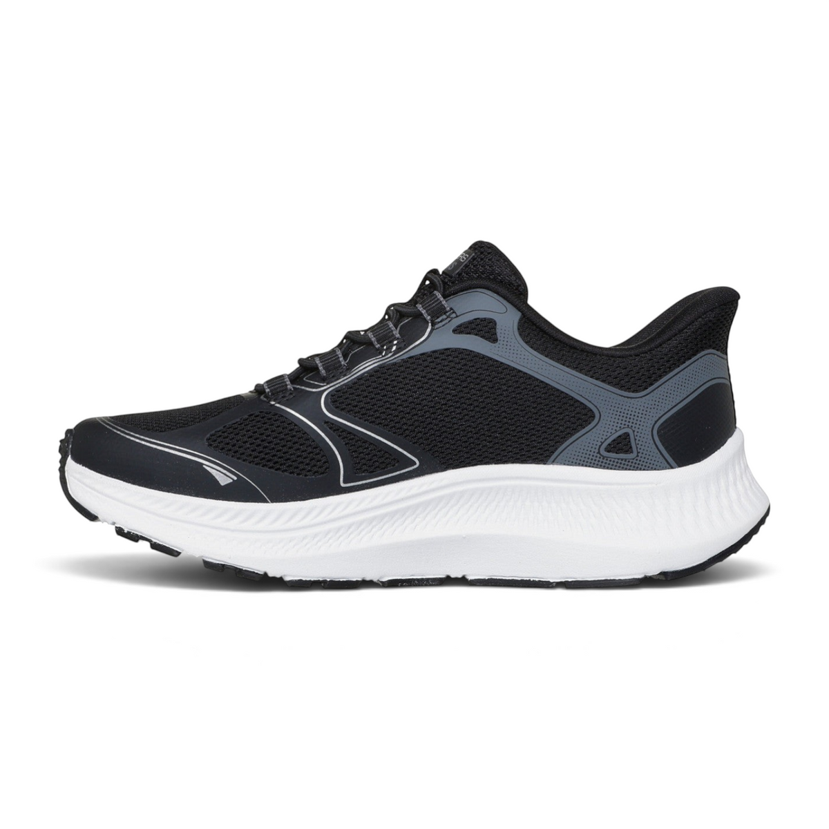FRG Skechers GO RUN Consistent 2.0 kids black slip-on sneaker with mesh upper and white cushioned sole
