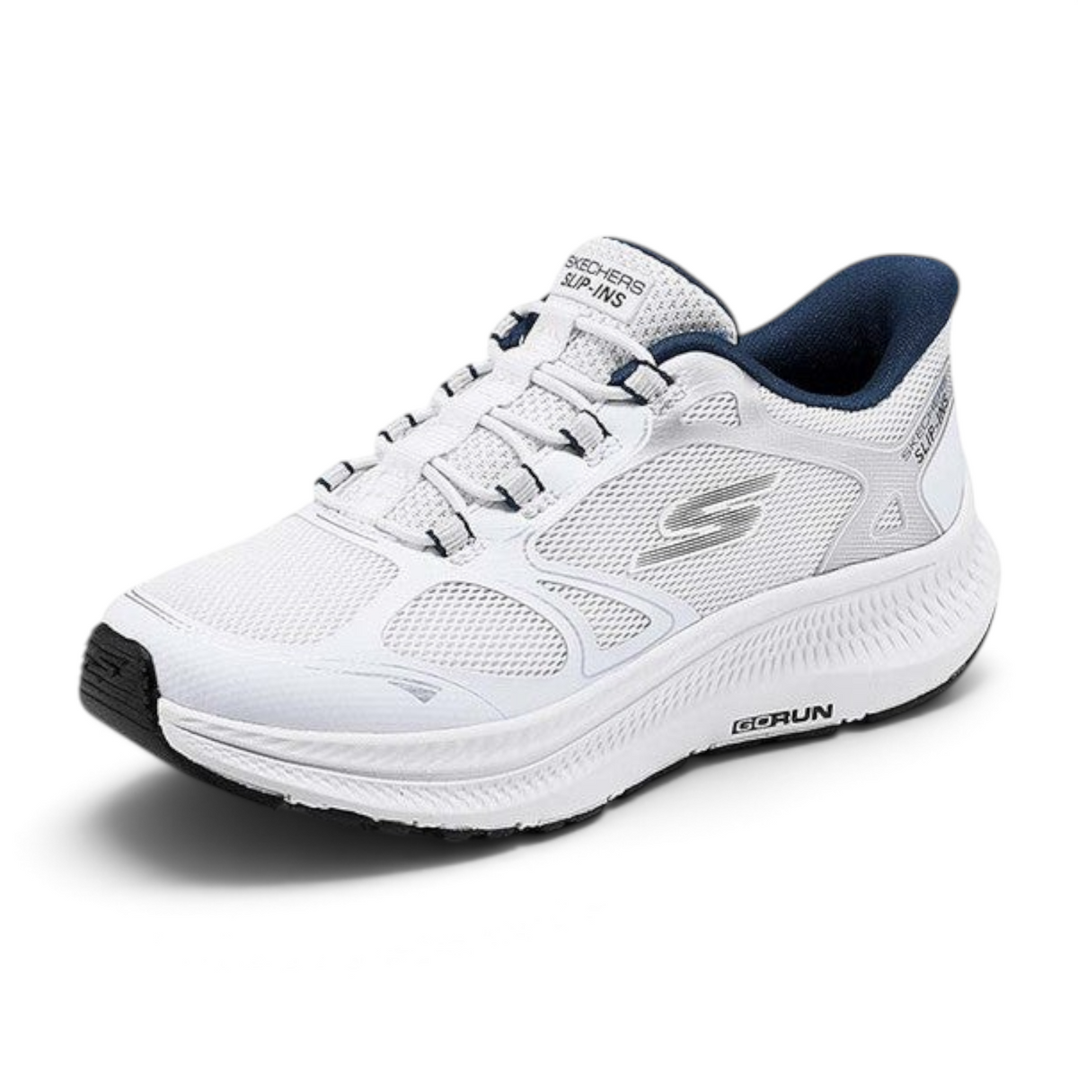 FRG Skechers GO RUN Consistent 2.0 white athletic slip-in sneakers for kids with cushioned Air-Cooled Goga Mat insole