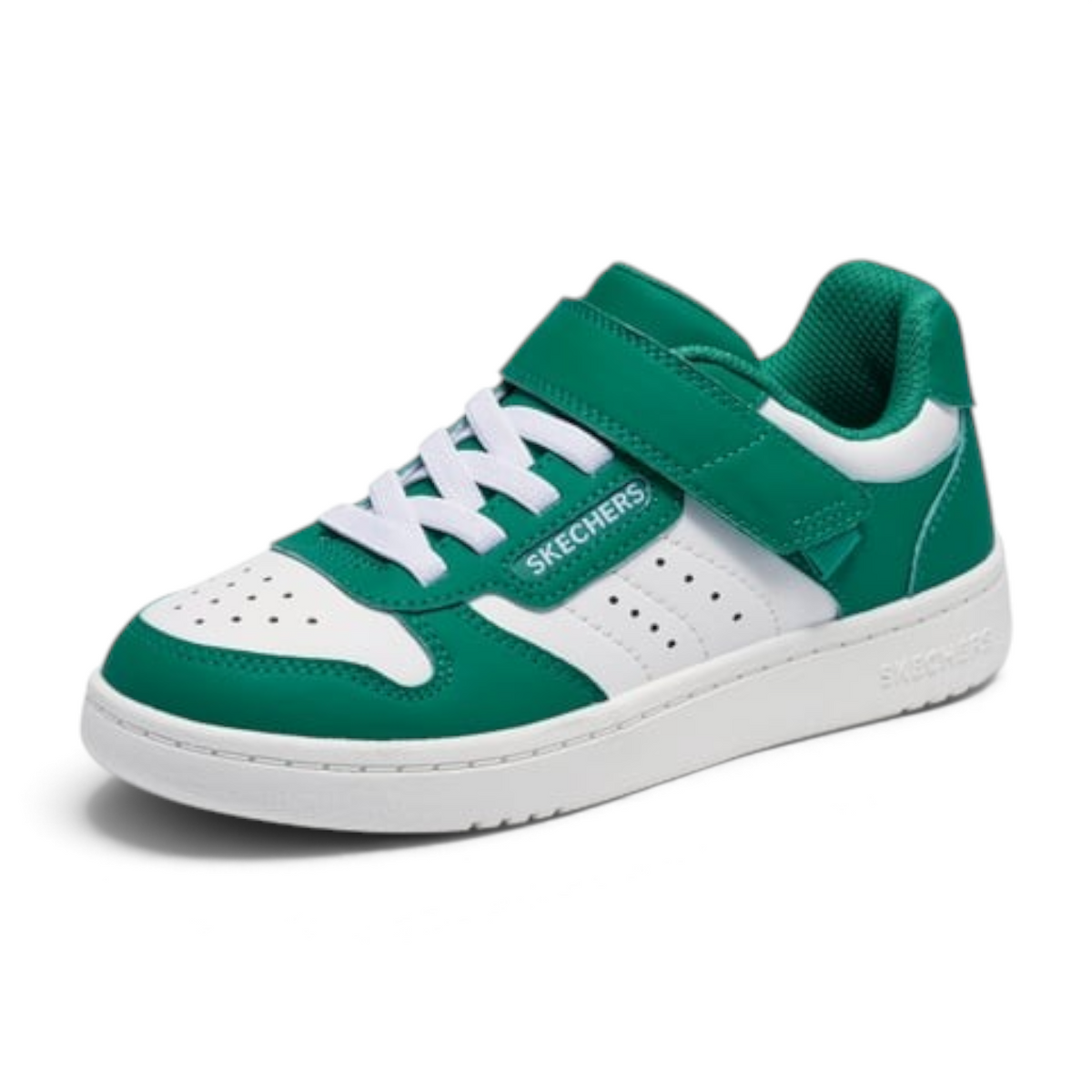 FRG QUICK STREET sneakers in green and white with a hook-and-loop strap and lace-up closure