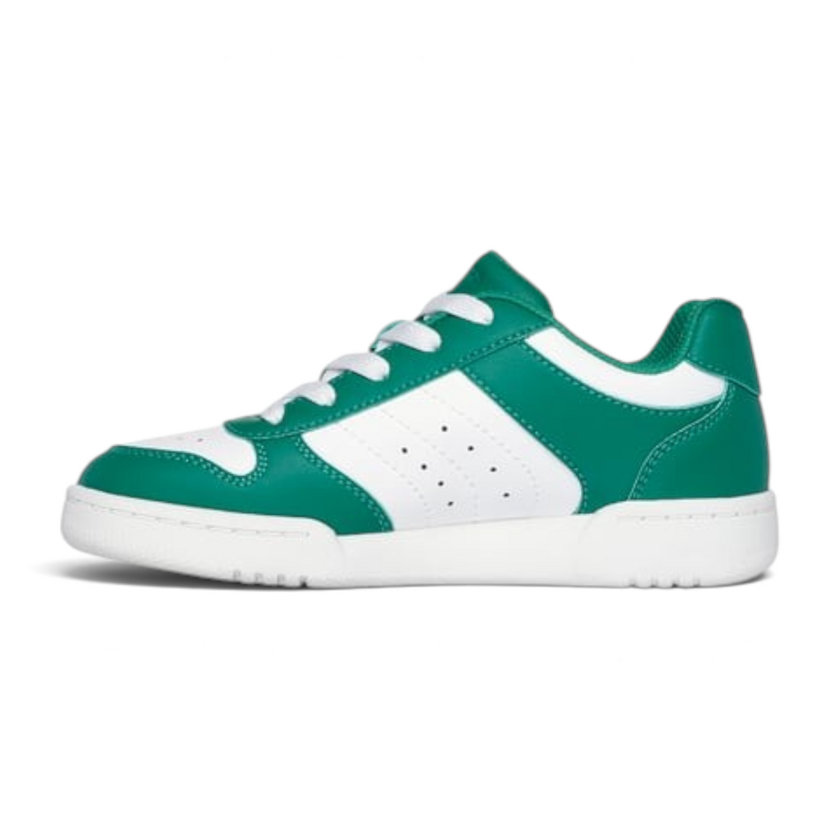 FRG QUICK STREET VORTON low-top sneakers in green and white leather with perforated side panels
