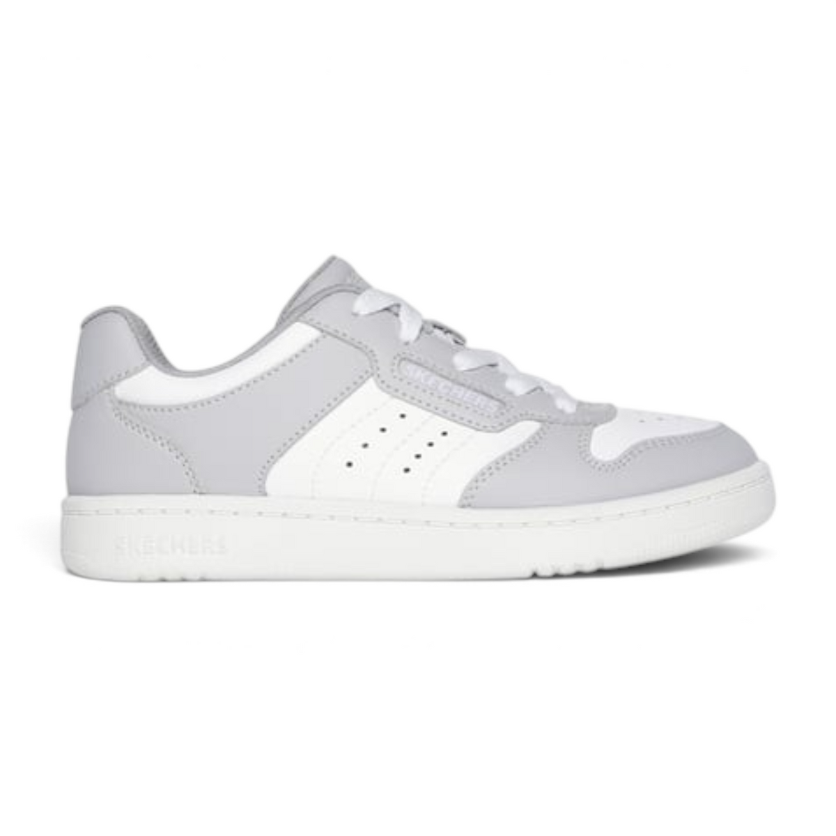 FRG QUICK STREET VORTON low-top sneaker in white and light grey with perforated side panels and white laces