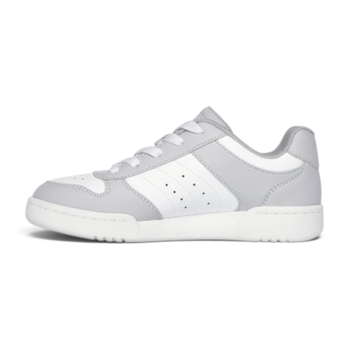 FRG QUICK STREET VORTON low-top sneakers in grey and white with perforated side panels and white laces