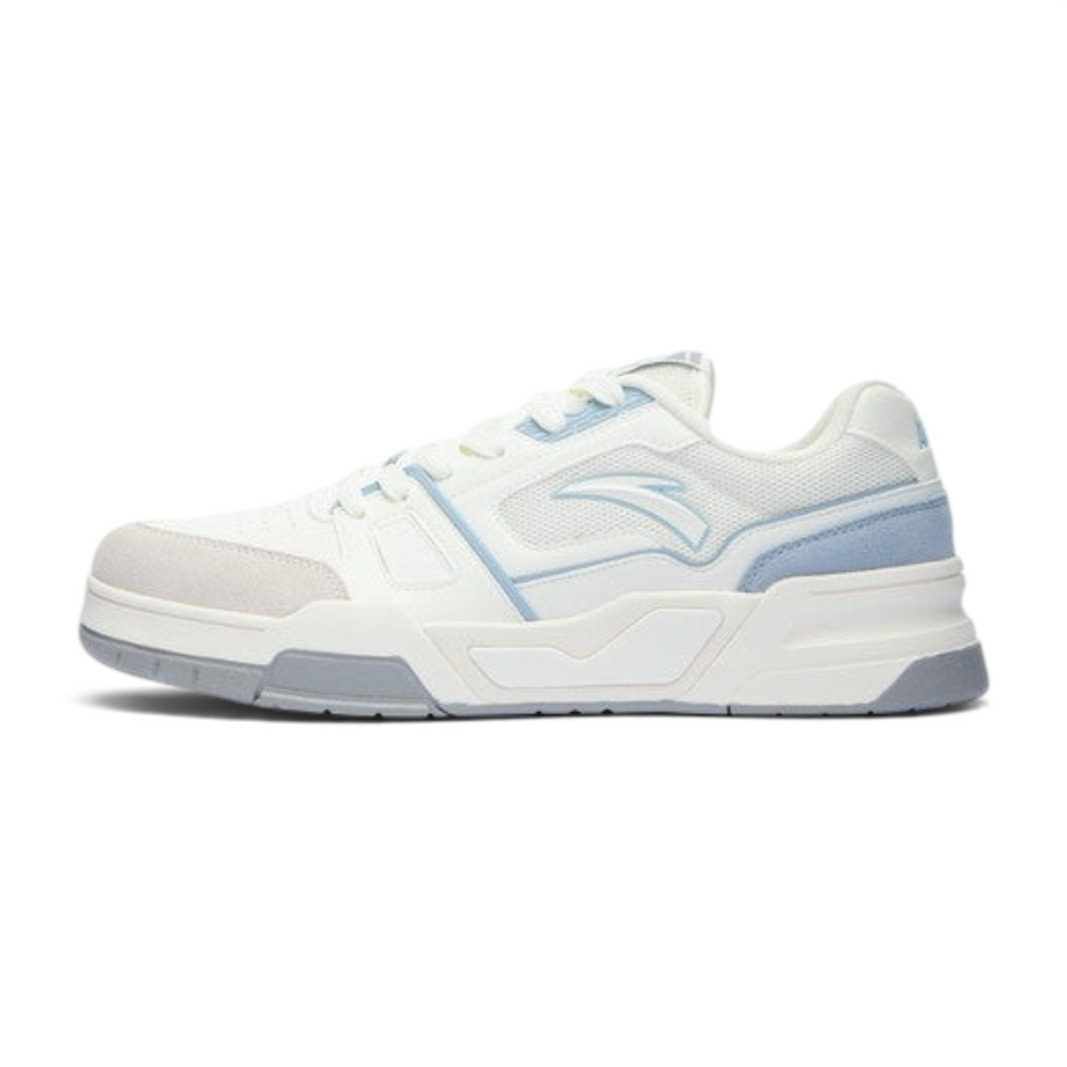 FRG Anta X-Game Flame 5.0 retro sneakers in beige and blue with breathable mesh and suede detailing