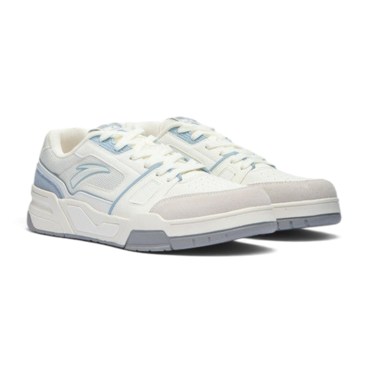 FRG Anta X-Game Flame 5.0 retro sneakers in beige and blue with breathable mesh and suede detailing