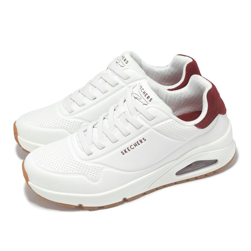 Skechers Uno Retro One White Burgundy Gray
