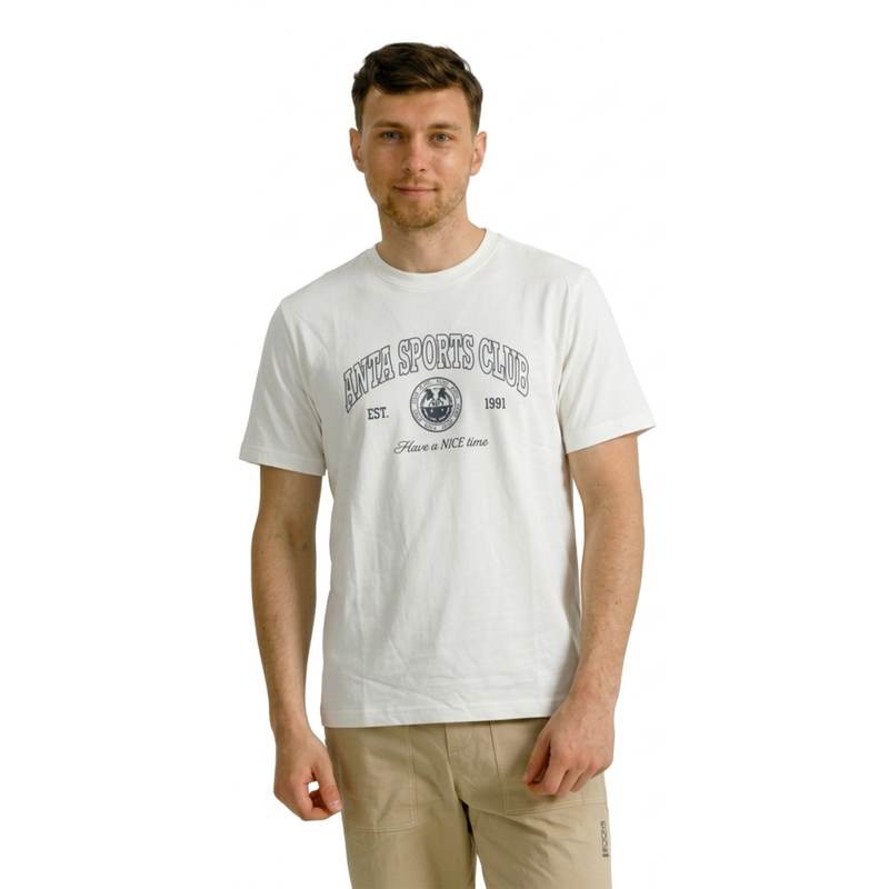 ANTA Retro Sports Short Sleeve T-Shirt White