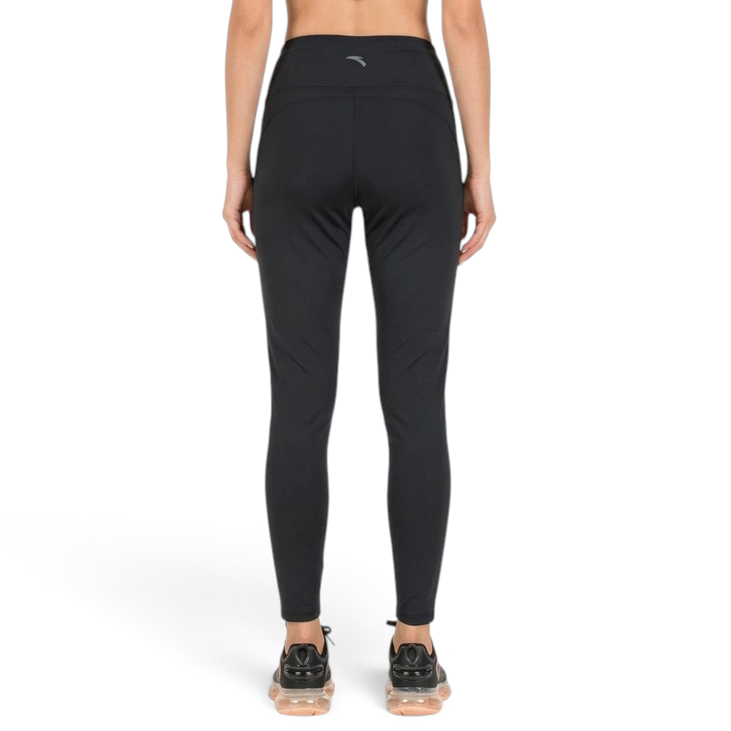 FRG ANTA A-Chill black ankle length workout tights with high-stretch nylon spandex fabric and back view
