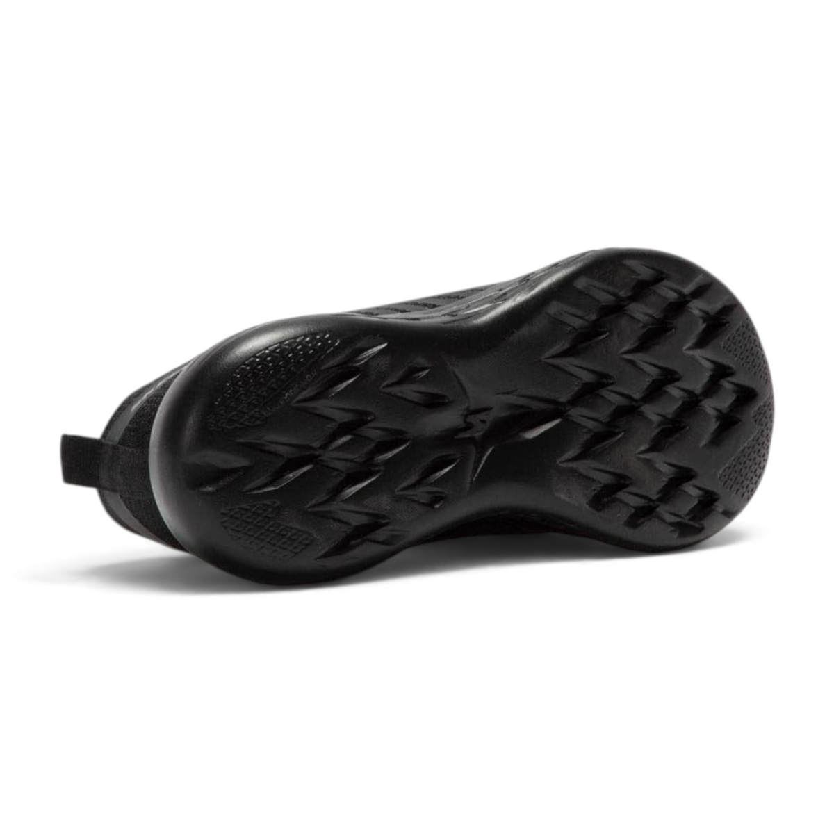 FRG Skechers GO Run 600 Bexor kids shoe showing the durable black textured rubber outsole and cushioned design