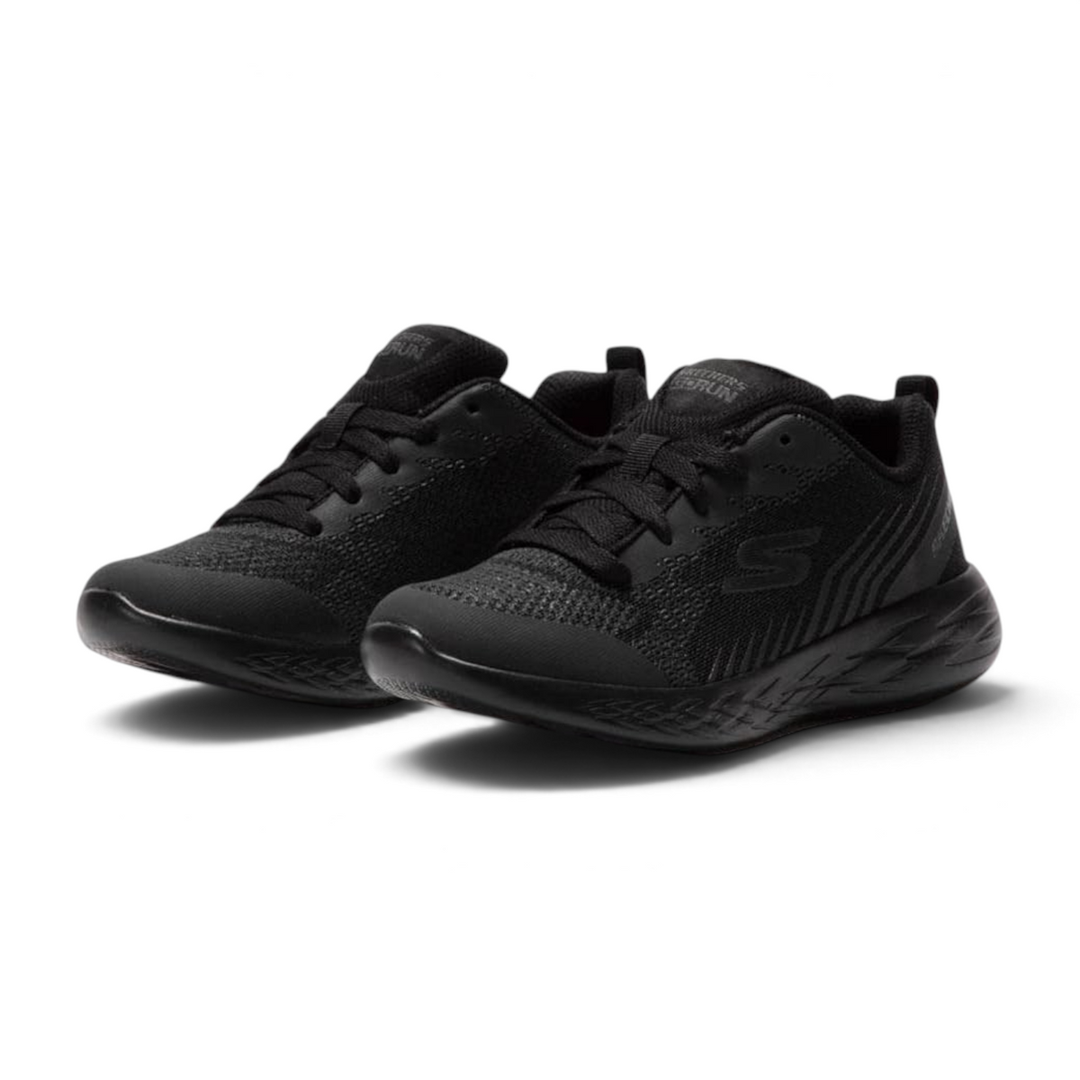 FRG Skechers GO Run 600 Bexor kids black lace-up sneakers with cushioned memory foam insoles