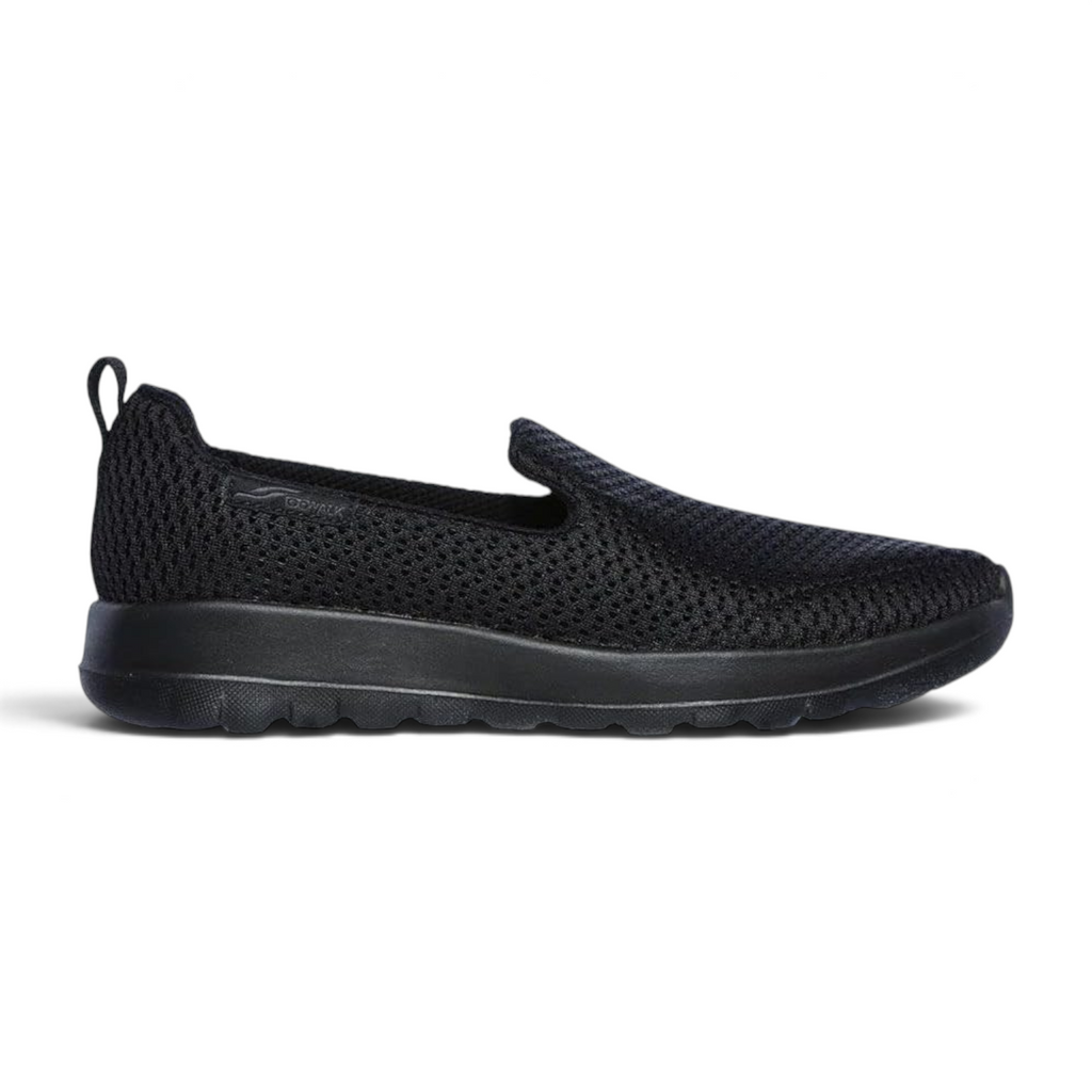 FRG Skechers BTS GO Walk Max slip-on shoe in black with a breathable mesh upper and cushioned sole