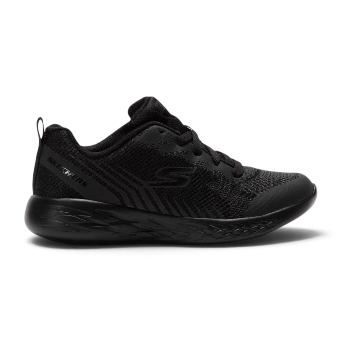 FRG Skechers GO Run 600 Bexor kids black lace-up sneaker with cushioned memory foam insole and mesh upper