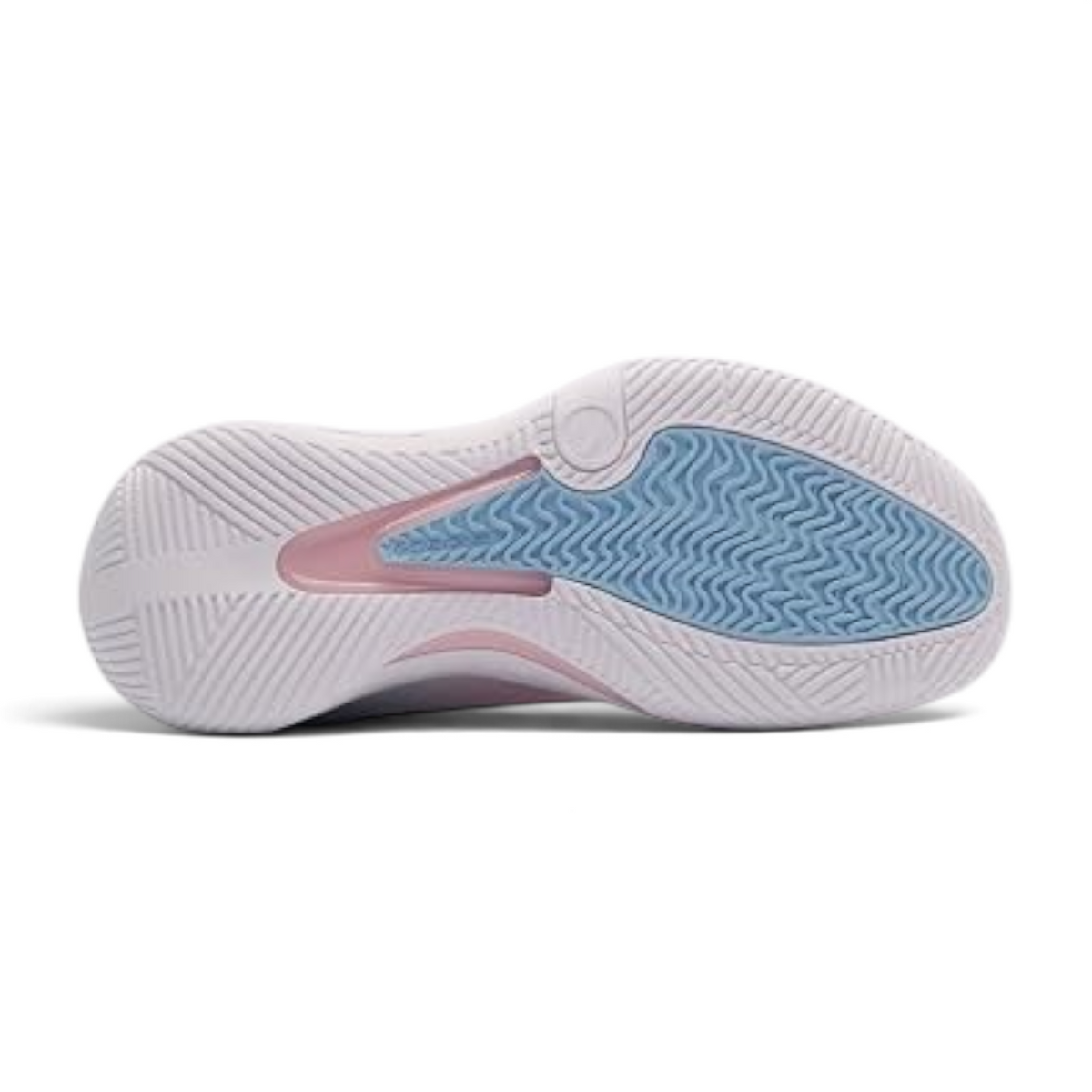 FRG Anta Z-UP 4.0 TEAM basketball sneaker outsole with white, light blue, and soft pink traction pattern
