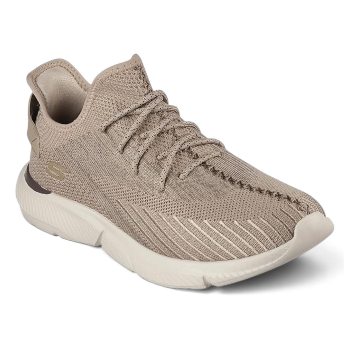 FRG Skechers Ingram tan lace-up sneaker with a breathable mesh upper and cushioned white sole for everyday comfort.