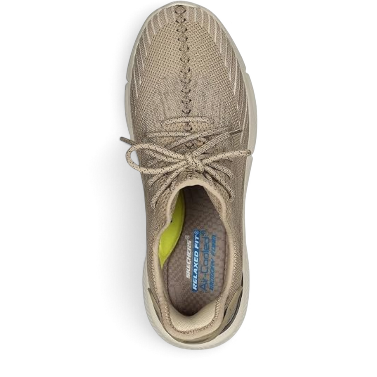 FRG Skechers Ingram tan lace-up sneaker with breathable mesh upper and cushioned memory foam insole