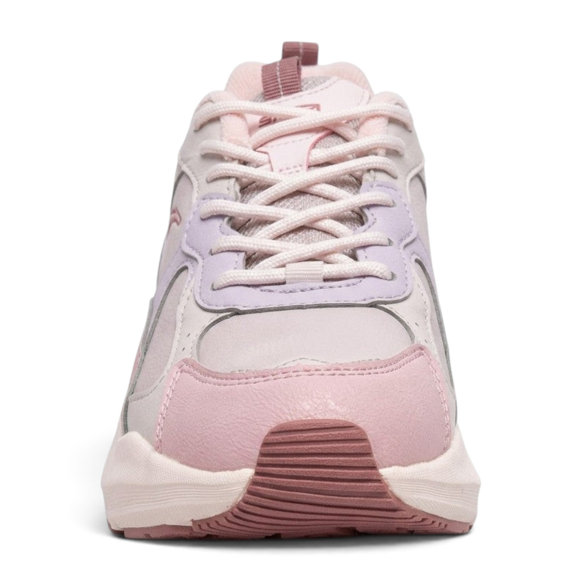 FRG ANTA women's casual sneakers in pastel pink and grey with breathable mesh and synthetic leather overlays