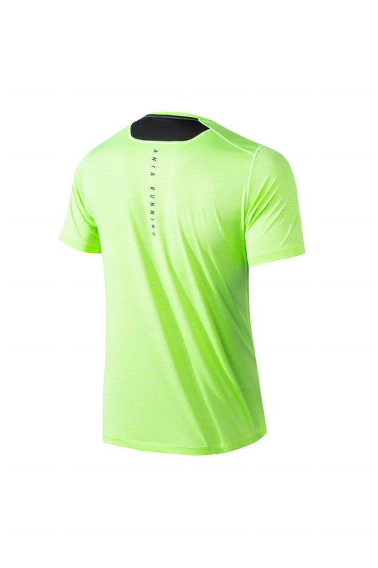 ANTA Advanced Training Running Short Sleeve T-Shirt Fluorescent Green