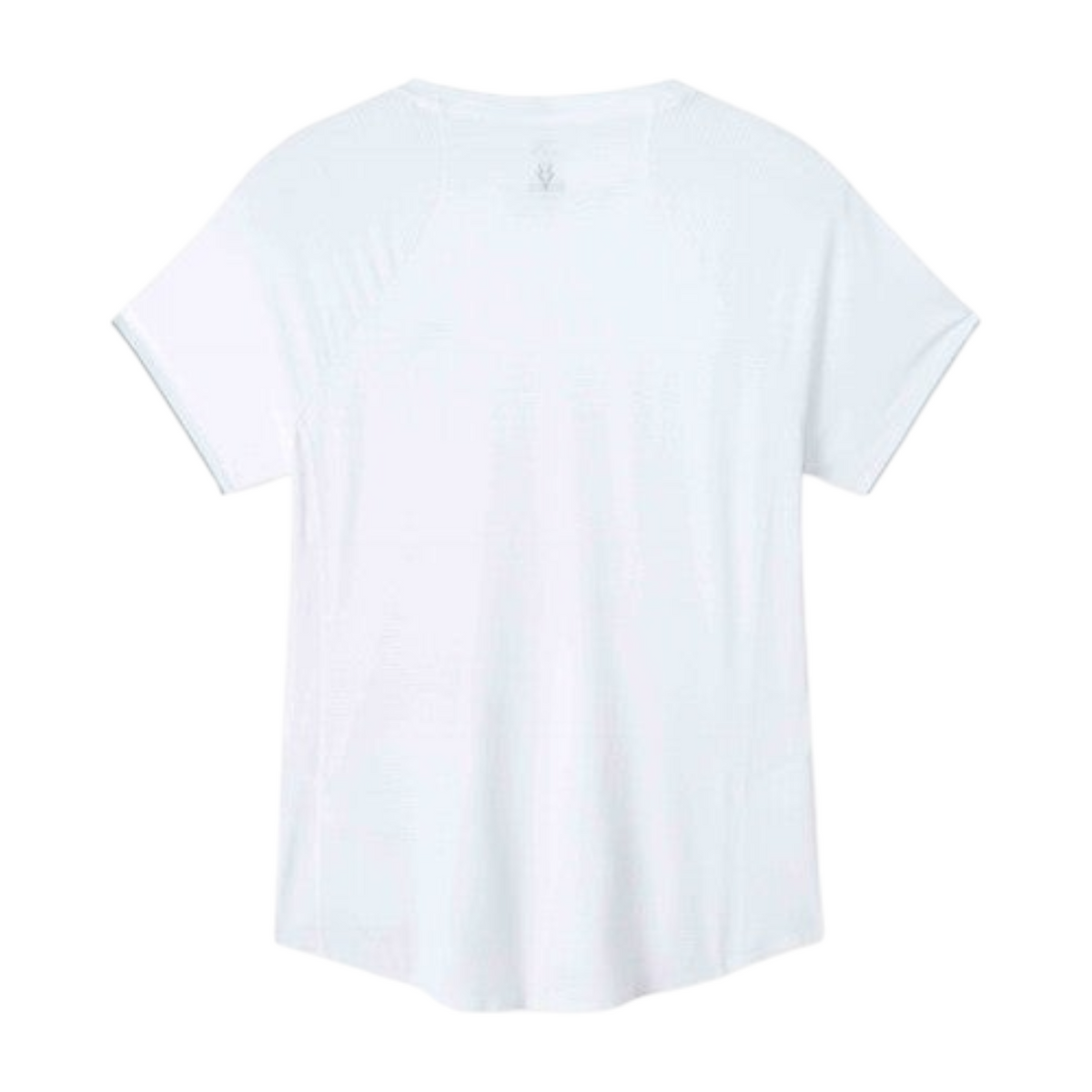 FRG ANTA Racing Challenges white short sleeve running t-shirt, back view, made from breathable moisture-wicking fabric.