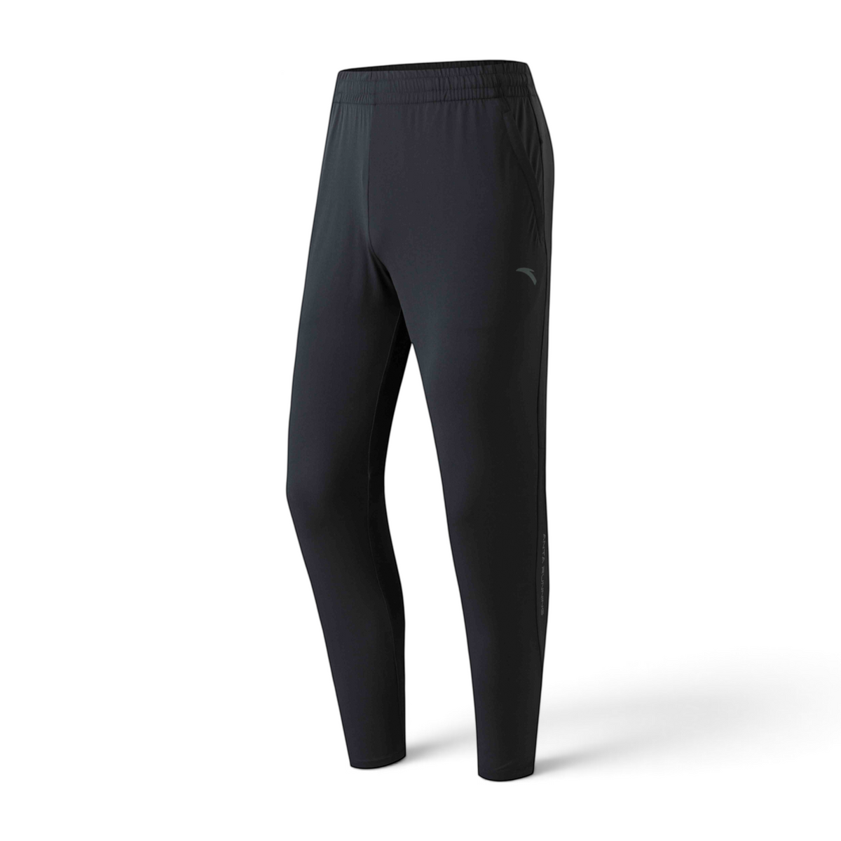 FRG black knit ankle pants with an elastic waistband and athletic tapered fit for training