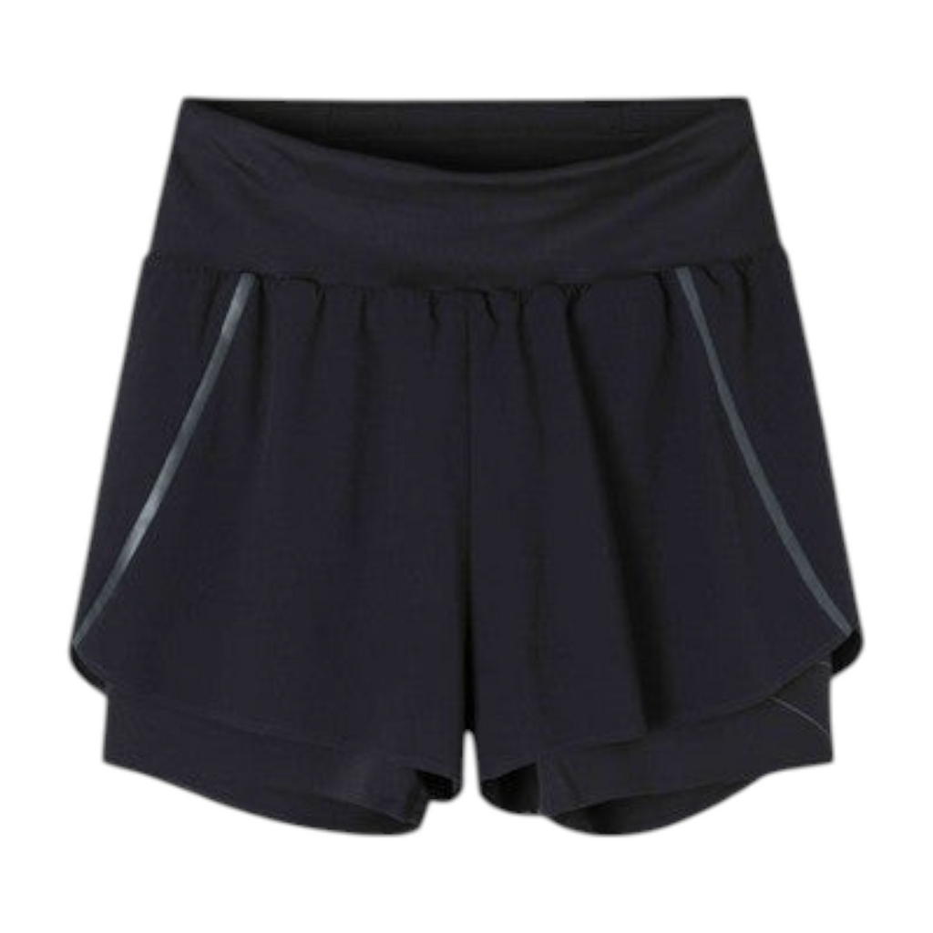 FRG ANTA A-Cool black running shorts with breathable fabric and a comfortable elastic waistband for active workouts.
