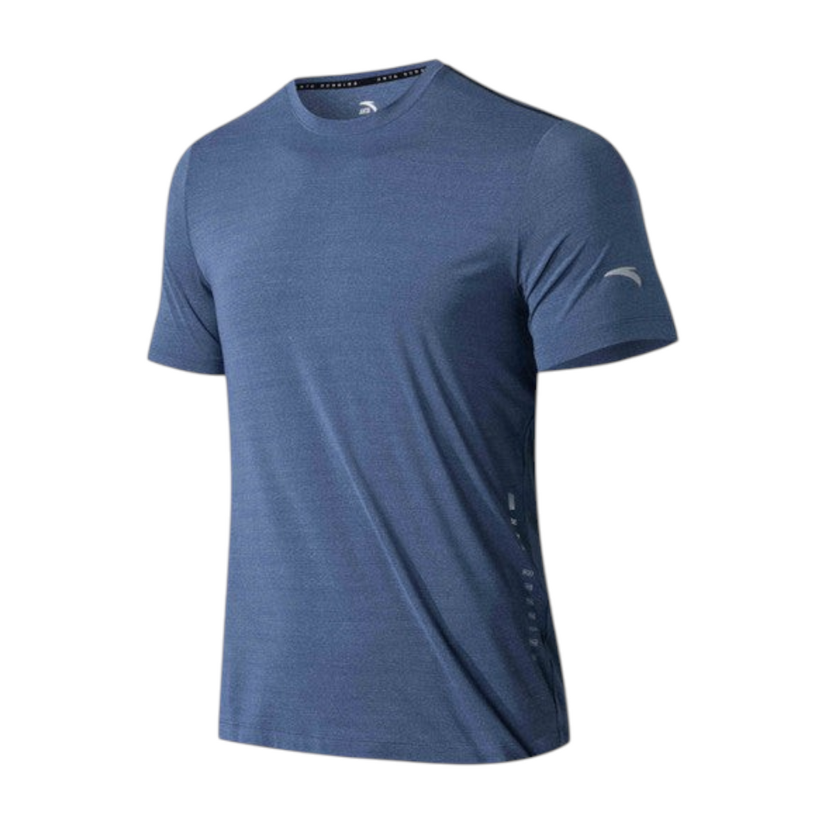FRG ANTA blue heather short sleeve running t-shirt in lightweight moisture-wicking polyester with A-Cool technology