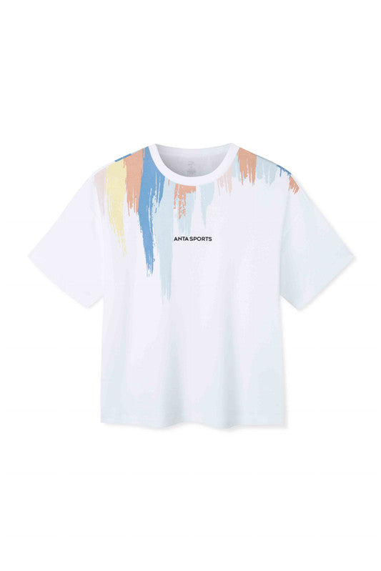 ANTA A-Wind Cotton Lifestyle Short Sleeve T-Shirt Snow White
