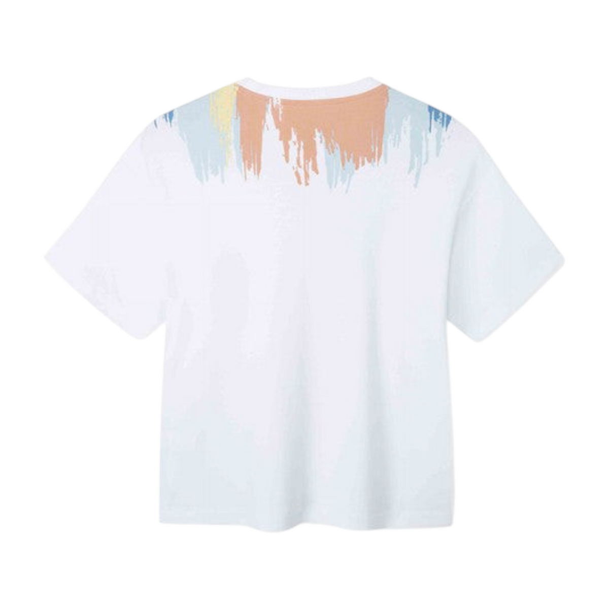 FRG ANTA A-Wind snow white cotton t-shirt with back brushstroke graphic print