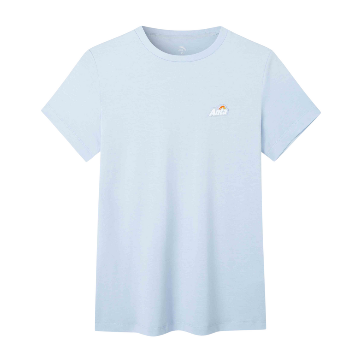 FRG light blue short sleeve crew neck t-shirt with small Anta logo on the chest
