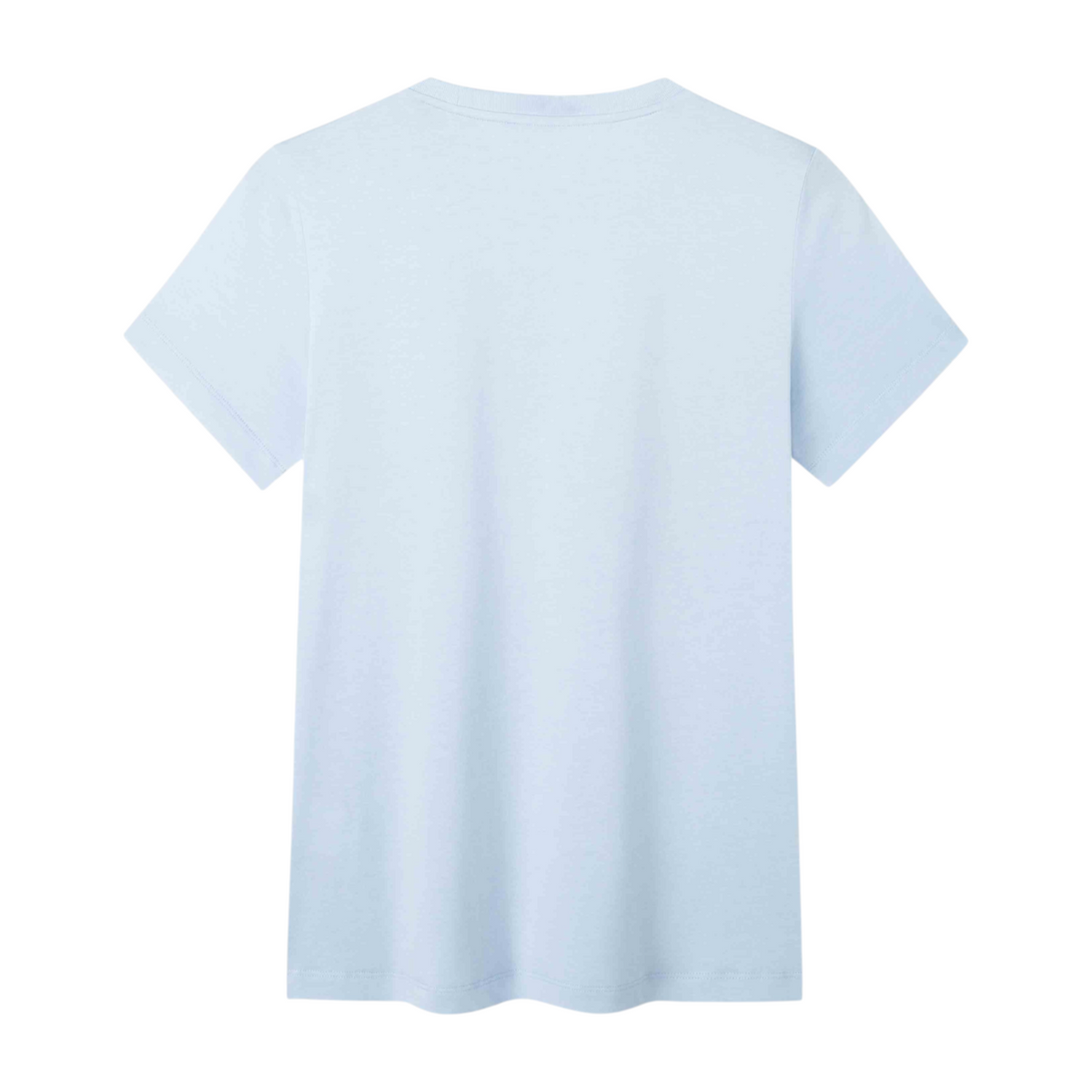 Back view of a light blue FRG short sleeve t-shirt made from soft cotton fabric.