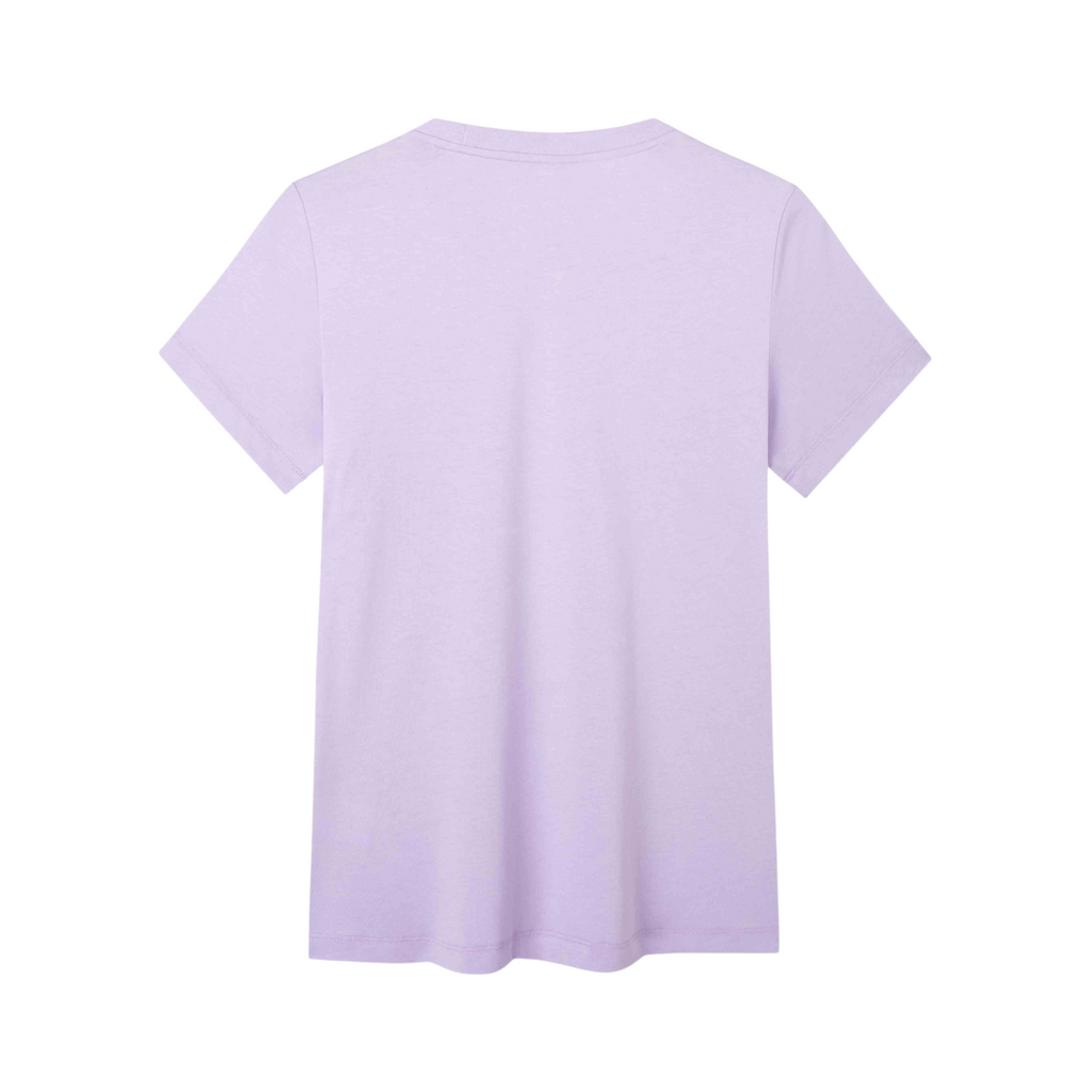 Back view of a plain light purple short-sleeve crew neck t-shirt from FRG