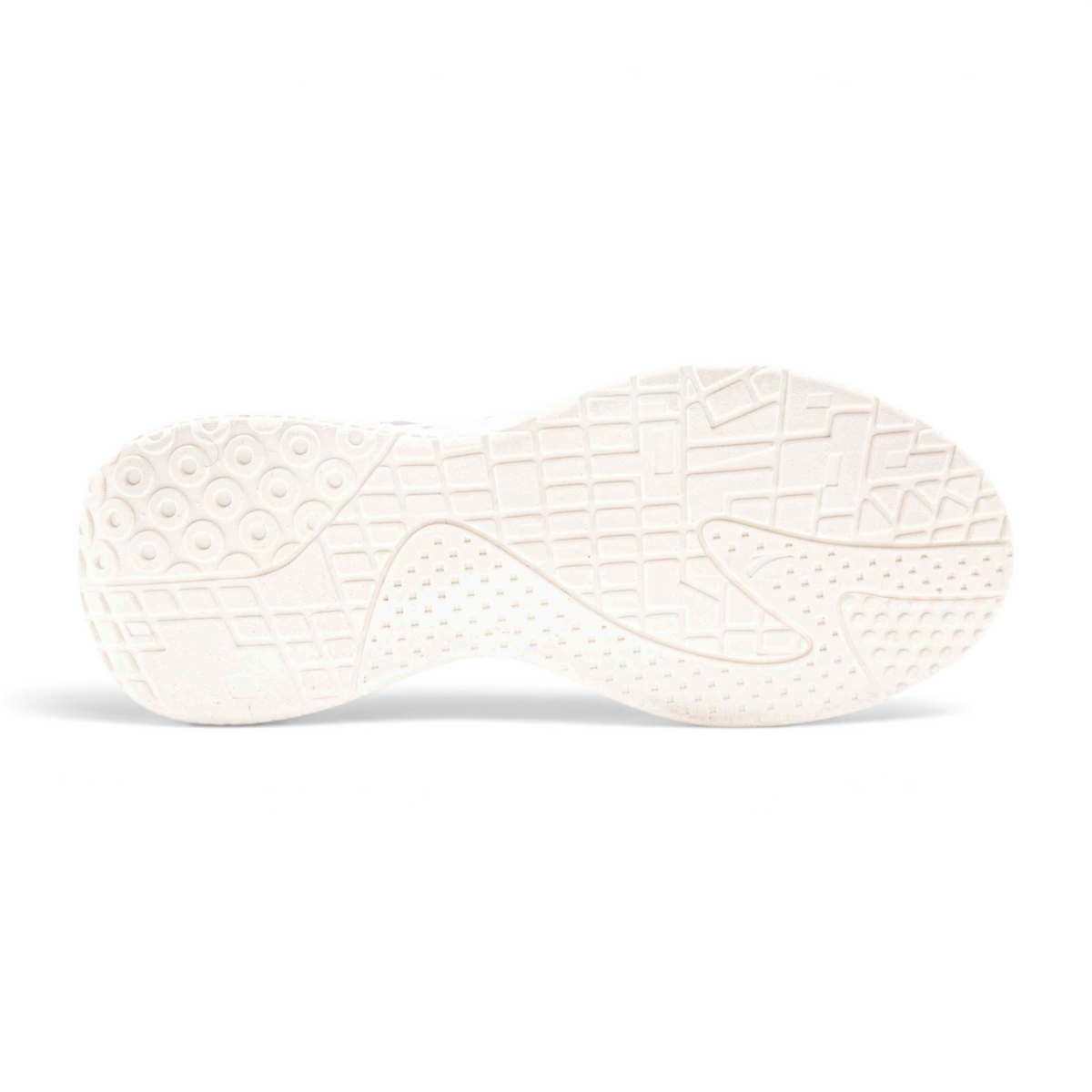 FRG casual shoe white rubber outsole with textured geometric grip pattern for traction