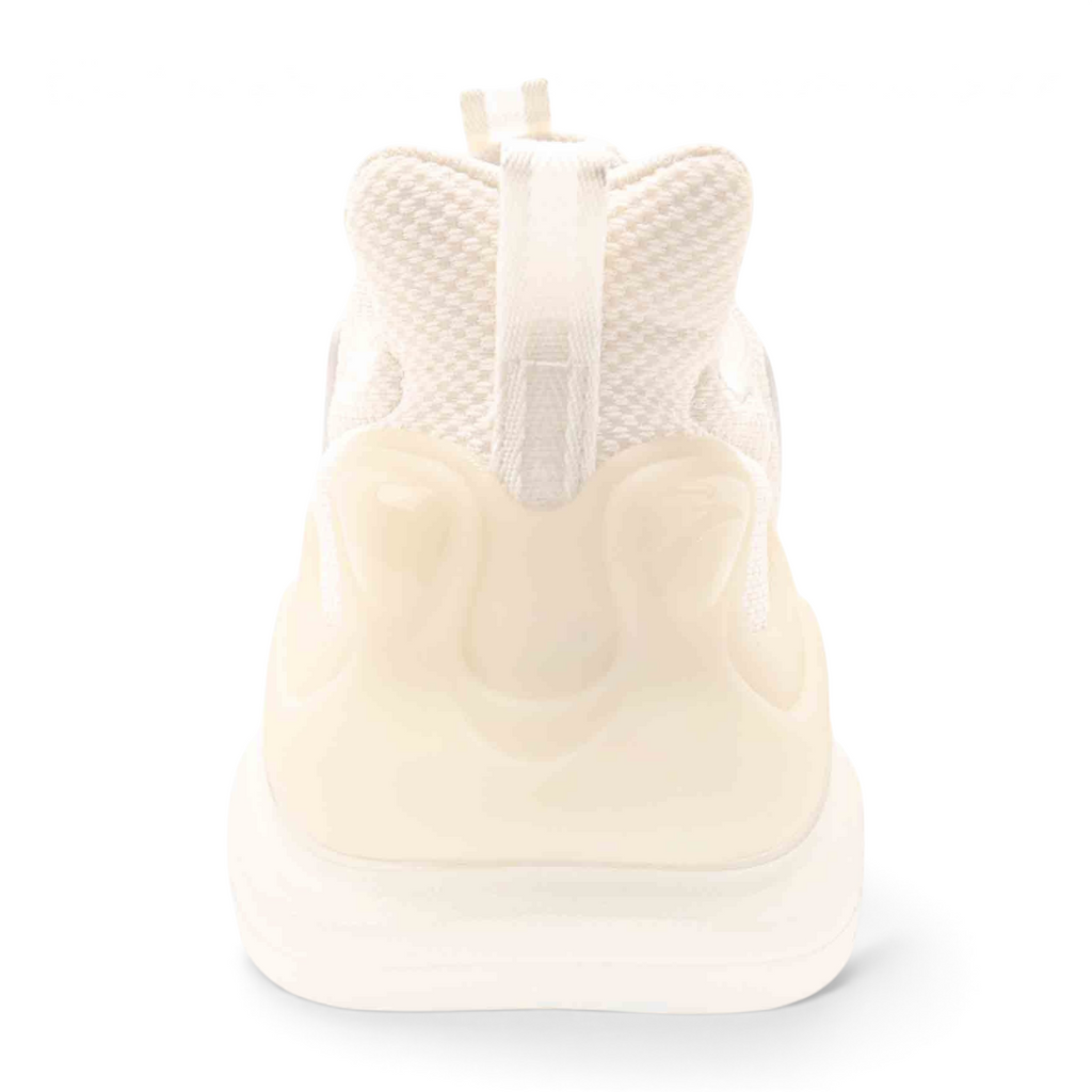 FRG casual lifestyle shoes for men in off-white featuring a textured mesh upper and a chunky rubber heel detail.