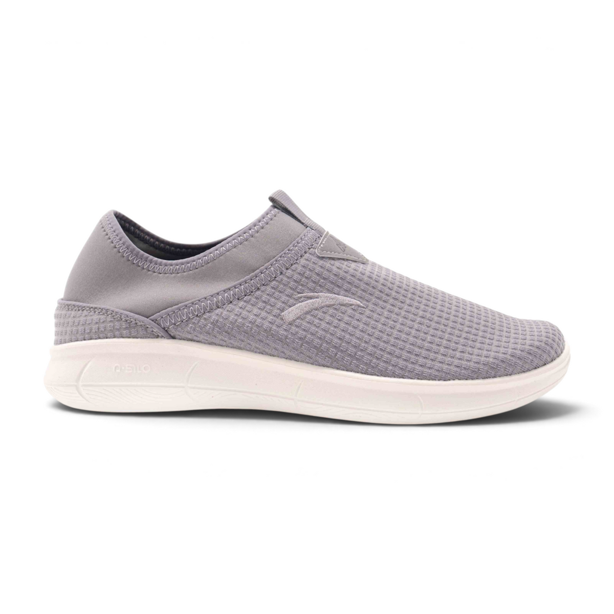 FRG men's grey slip-on lifestyle outdoor shoes with a breathable mesh upper and a comfortable white cushioned sole