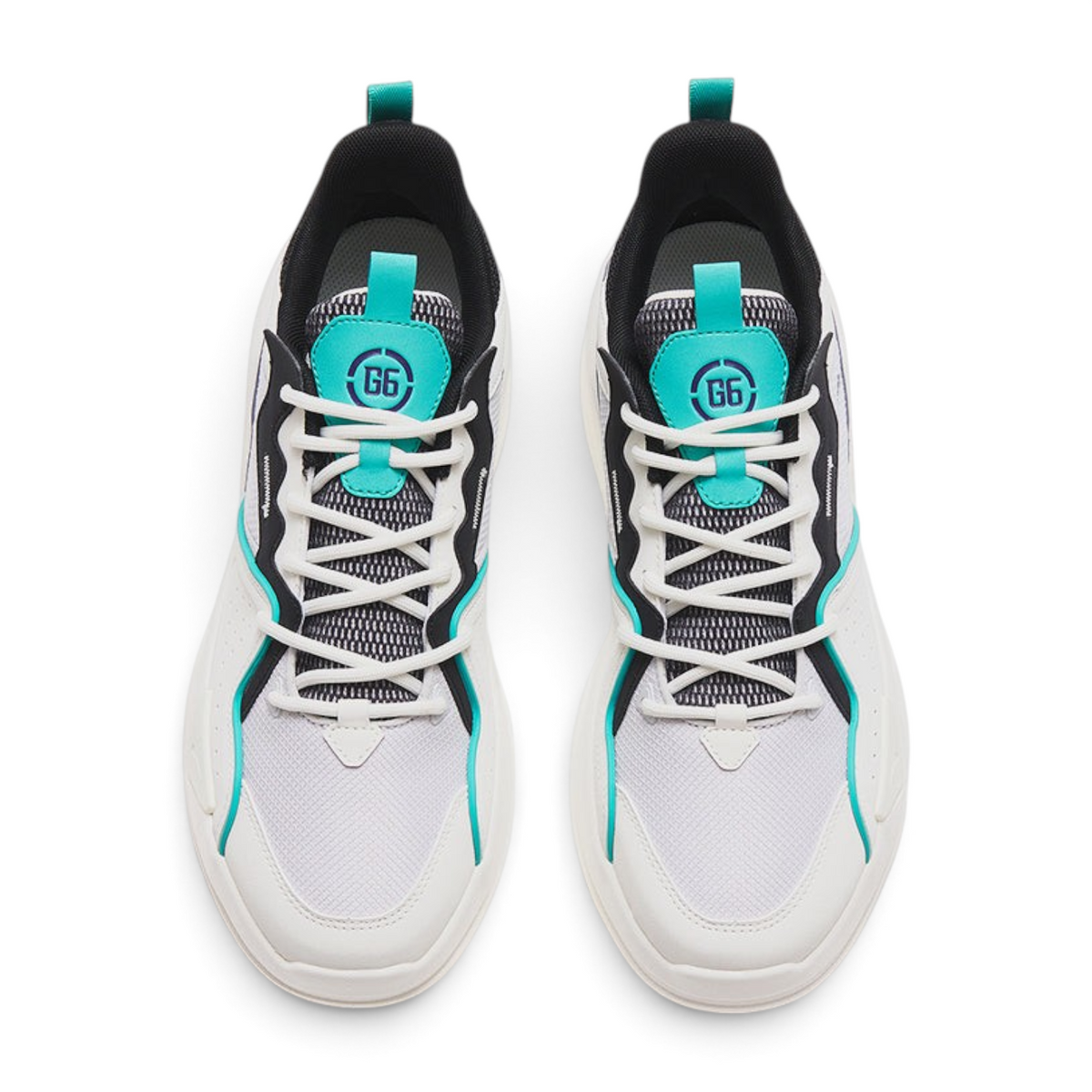 FRG X-GAME SHOES featuring a white mesh and synthetic upper with black accents and vibrant turquoise detailing