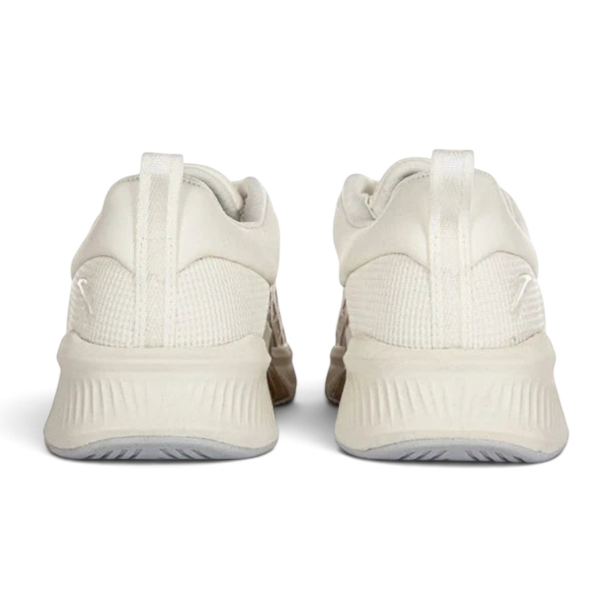 FRG ANTA A-FORM beige cross-training shoes, rear view showing breathable mesh heel and cushioned rubber outsole.