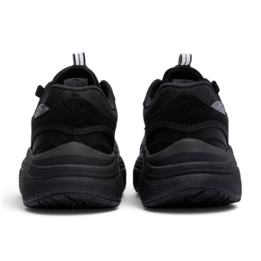 FRG Anta C37 chunky casual sneakers in black with breathable upper and cushioned sole, rear view