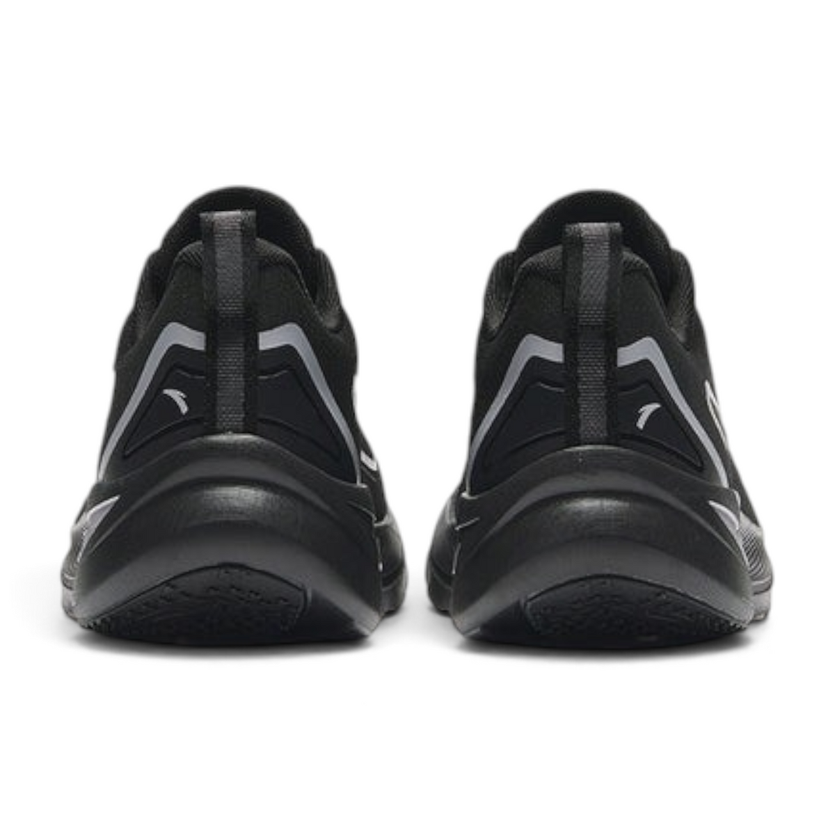 FRG ANTA lightweight running shoes in black and grey with breathable mesh and cushioned midsole, rear view