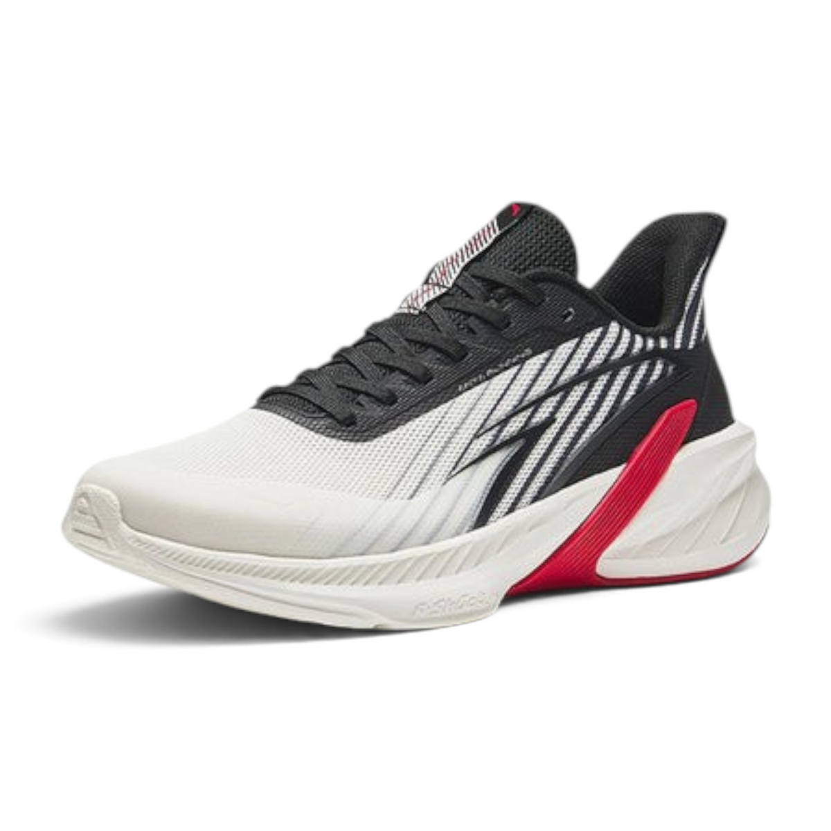 FRG ANTA City Daily running shoes in beige, black, and red with a breathable mesh upper and cushioned midsole.