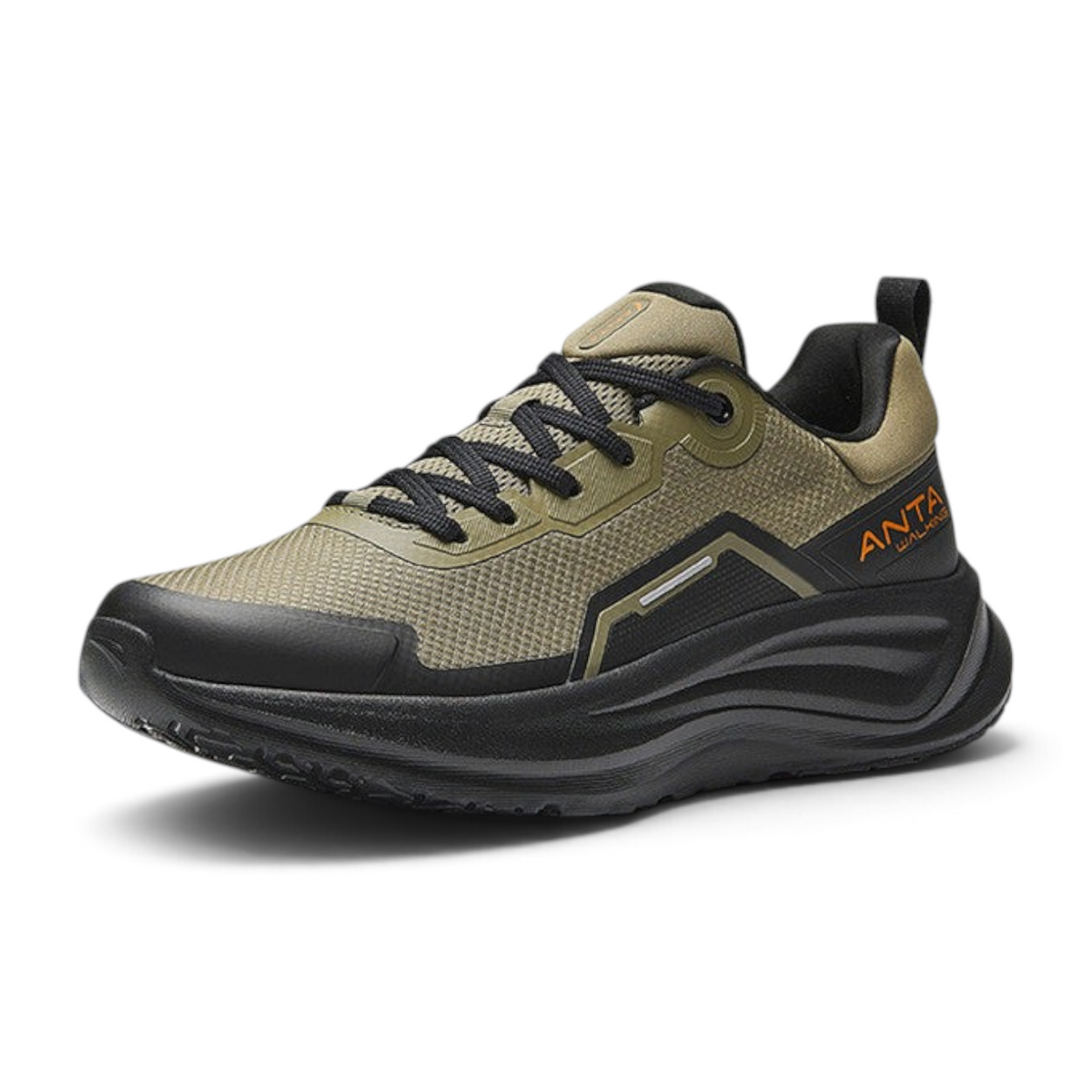 FRG Anta men's lightweight cross training shoes in smile green and black with breathable mesh and cushioned soles.