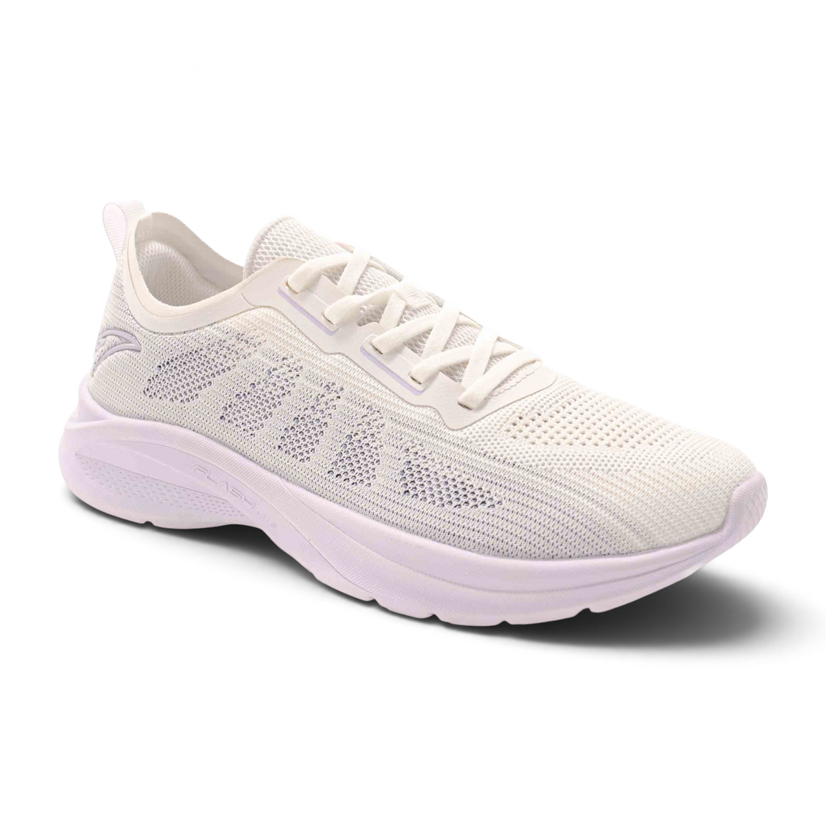 FRG women's white lightweight mesh running shoes with lace-up closure and cushioned sole