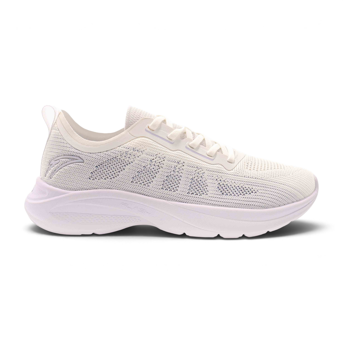 FRG women's white lightweight running shoes with breathable mesh upper and cushioned sole