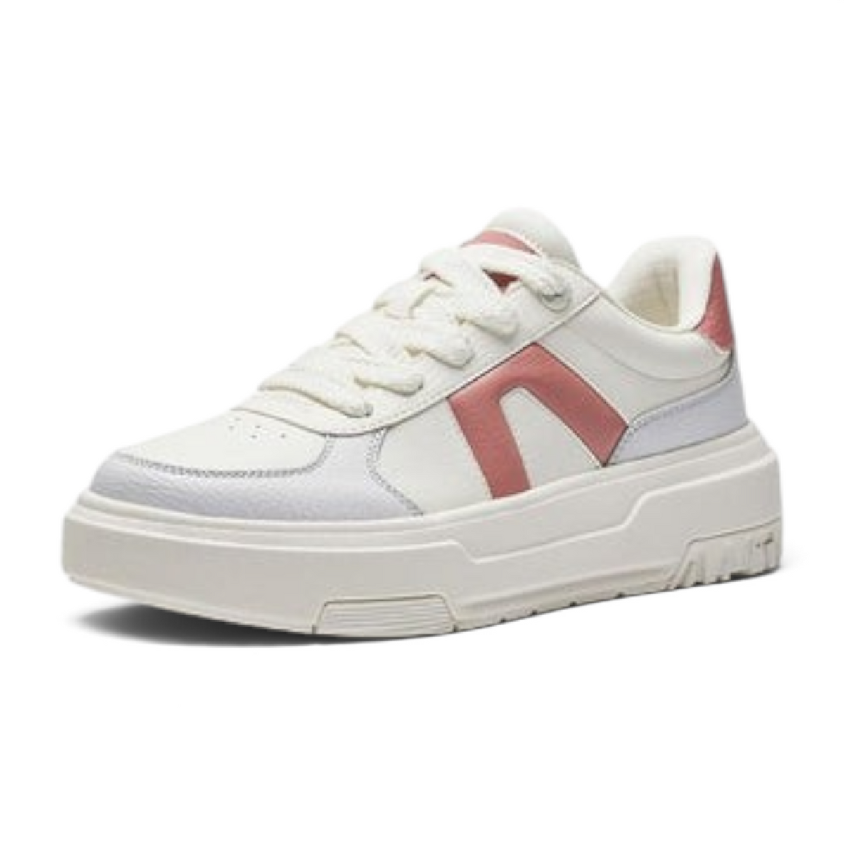 FRG ANTA X-GAME beige and pink synthetic leather sneakers with a thick platform sole and iconic A logo side detail