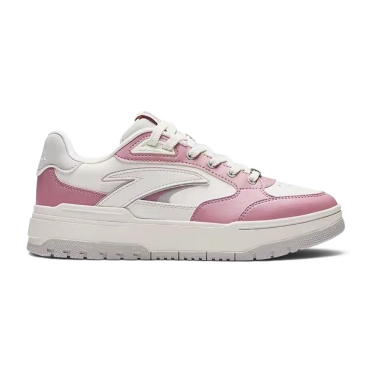 FRG Anta X-Game women's lifestyle sneakers in dusty pink and beige with a chunky platform sole and lace-up design.
