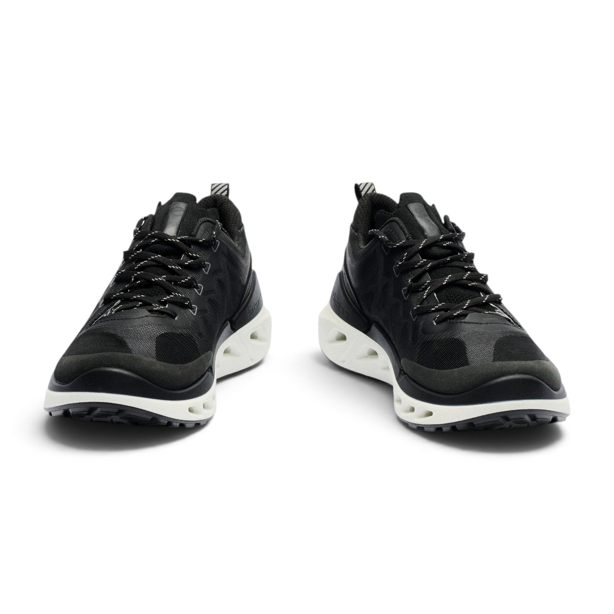 FRG ECCO Biom 720 men's black lightweight summer sneakers with breathable mesh and white performance soles