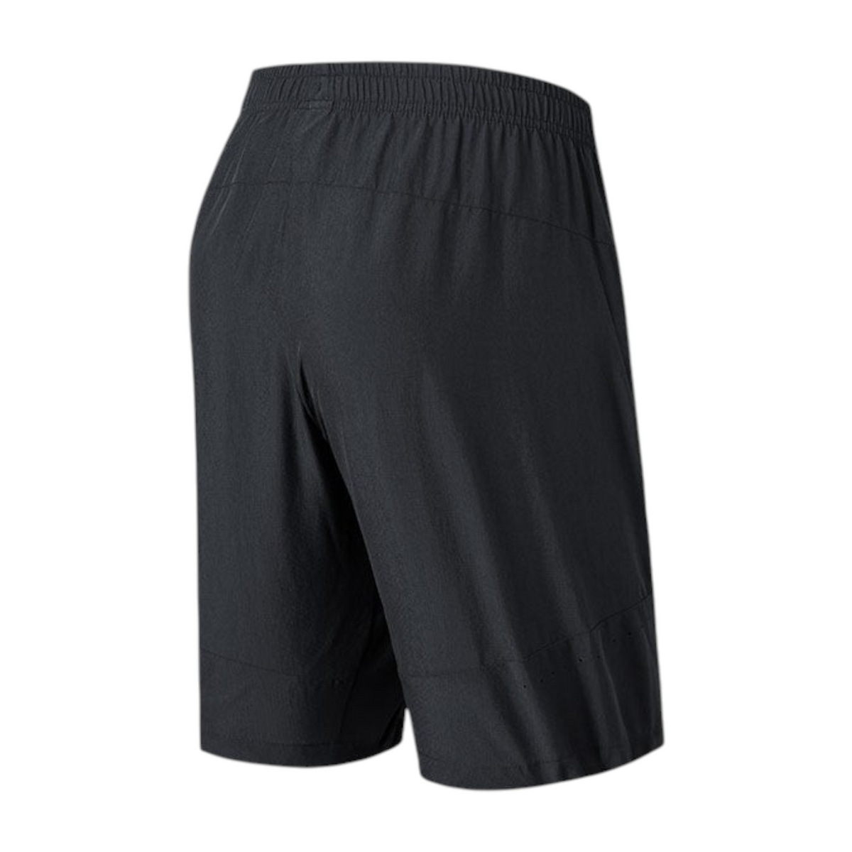 FRG Anta woven athletic shorts in basic black with an elastic waistband, back view