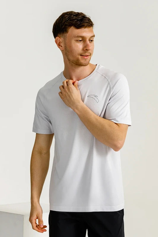 ANTA Running Short Sleeve T-Shirt Heather Grey